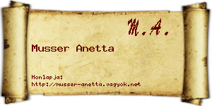 Musser Anetta névjegykártya